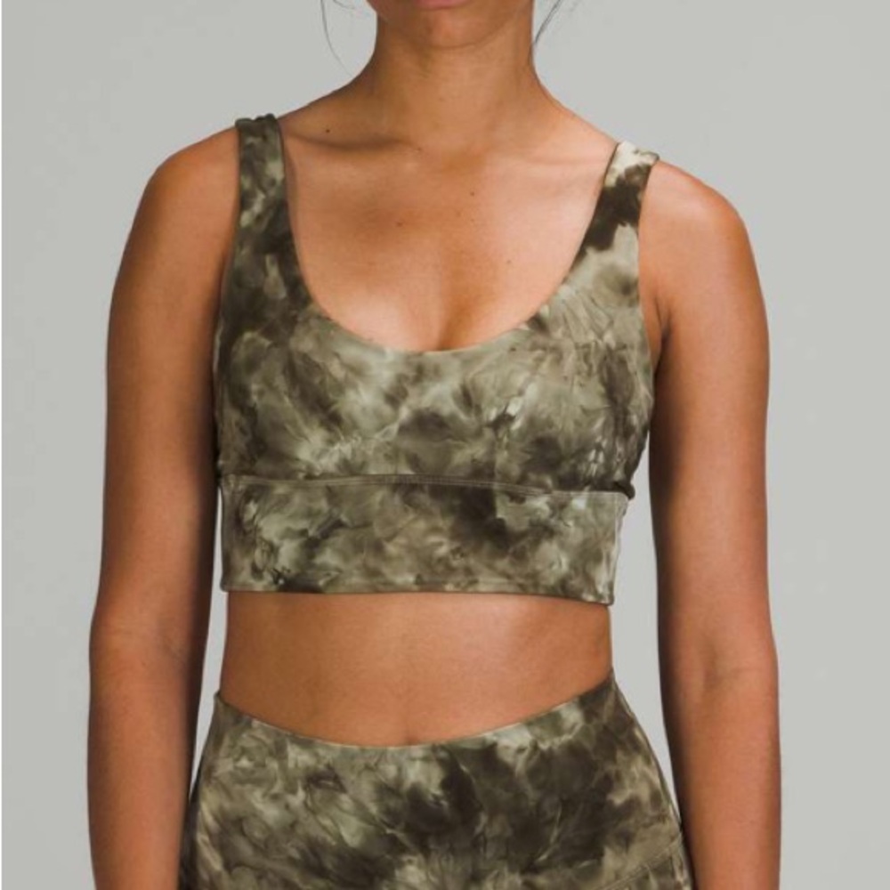 Lululemon Sz 8 Align Reversible Bra *Light Support A/B Cup Diamond Dye Green Gym